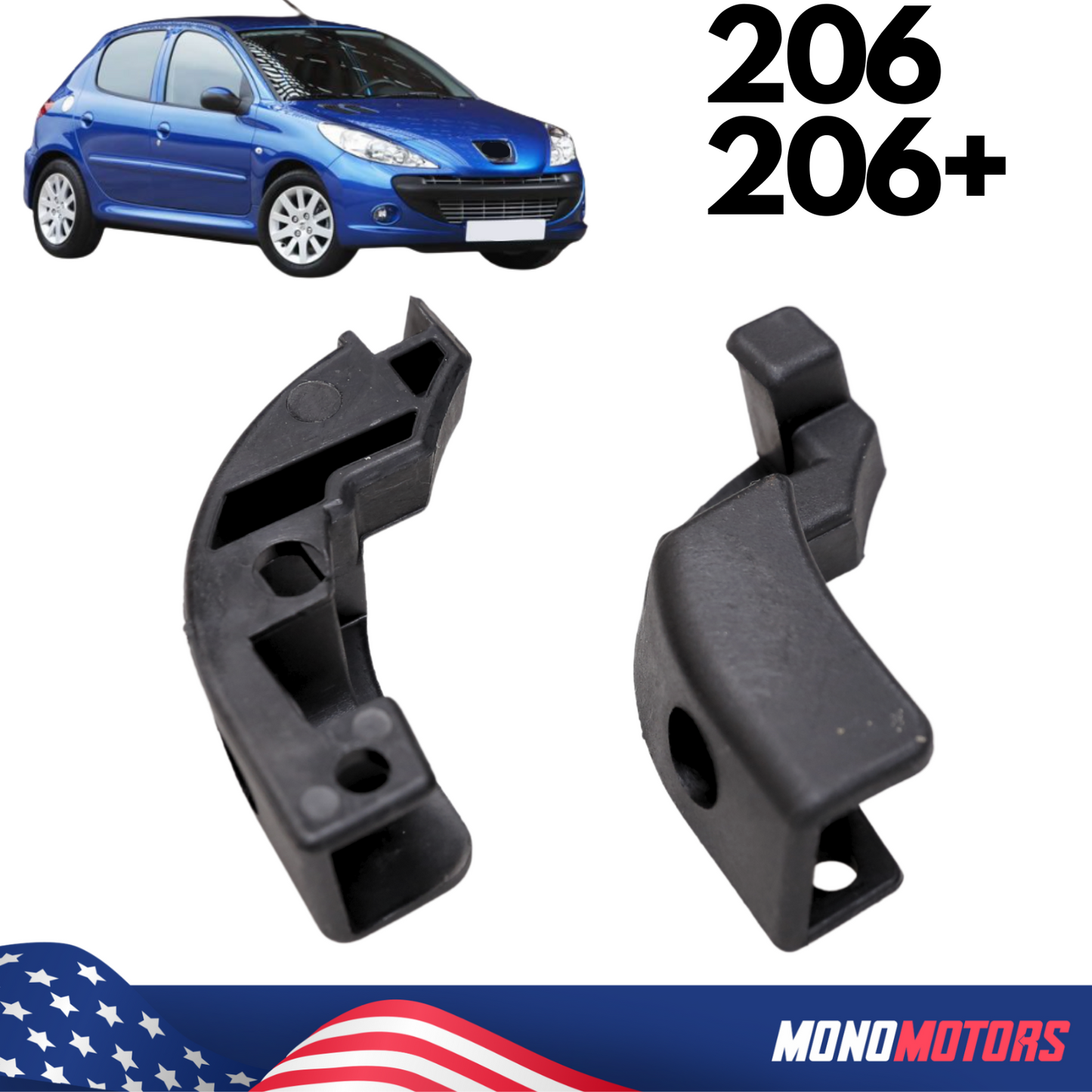 Peugeot 206 206+ Sunroof Guide Rail Clips Set – Sliding Track Repair (2 Pcs)
