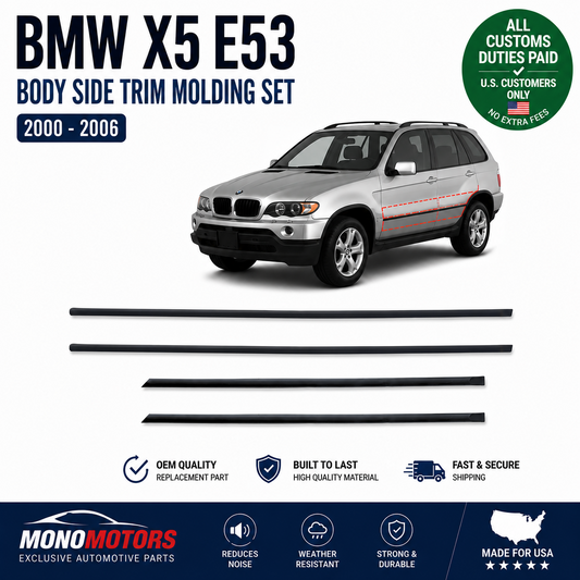 Body Side Trim Molding Set for BMW X5 E53 2000-2006 Door Mouldings