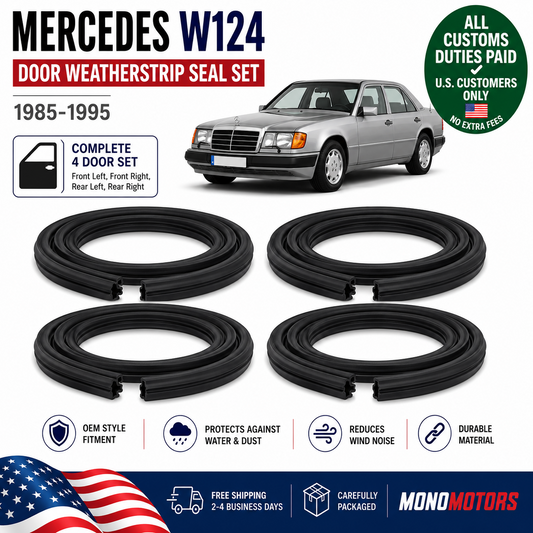 Door Weatherstrip Seal Set for Mercedes Benz W124 Sedan 1985-1995 4pcs