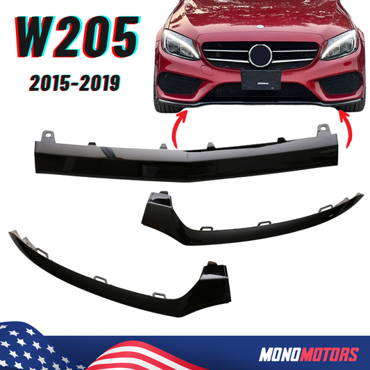 Mercedes Benz A205 C205 W205 Front Bumper Lip Lower Lip Trim Molding C-CLASS