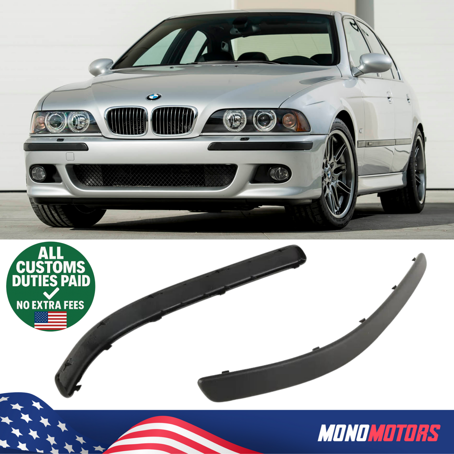 Front M Style Bumper Molding Strip for BMW E39 M5 1996-03