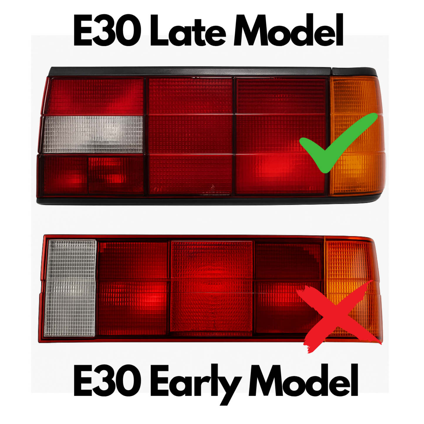 Rear Tail Light Left Right Set for BMW E30 Late Model 63211386941 63211386942