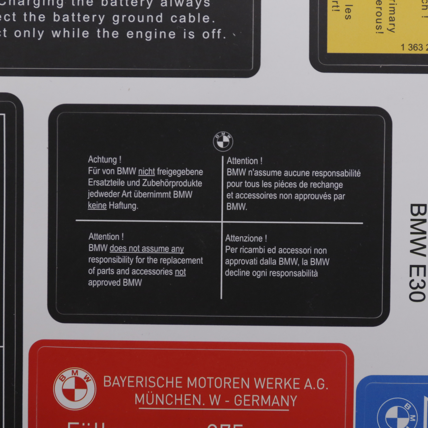 Stickers Decals Set Best Quality for BMW E30