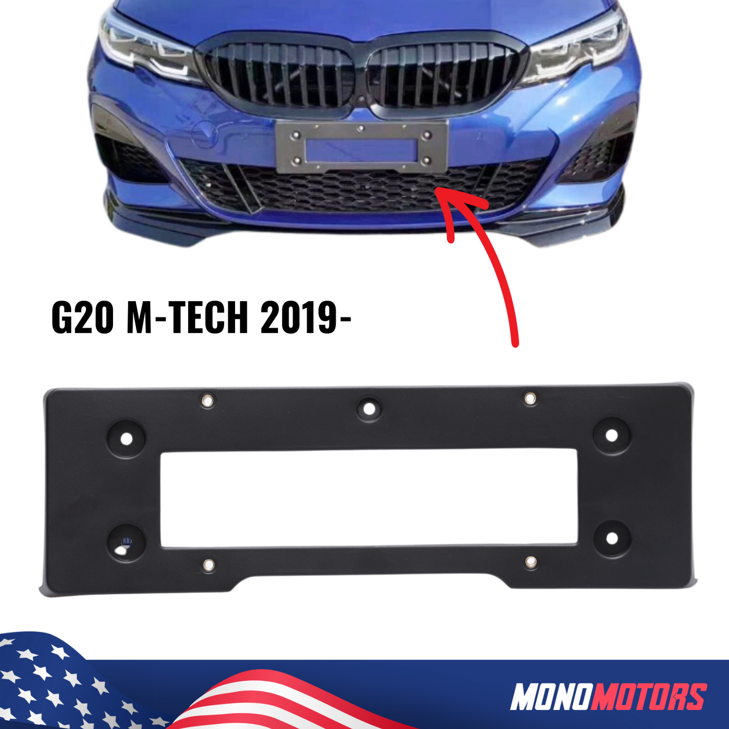 BMW G20 M-tech Front License Plate Holder Frame 2019-2024 3 Series 45CMX14CM