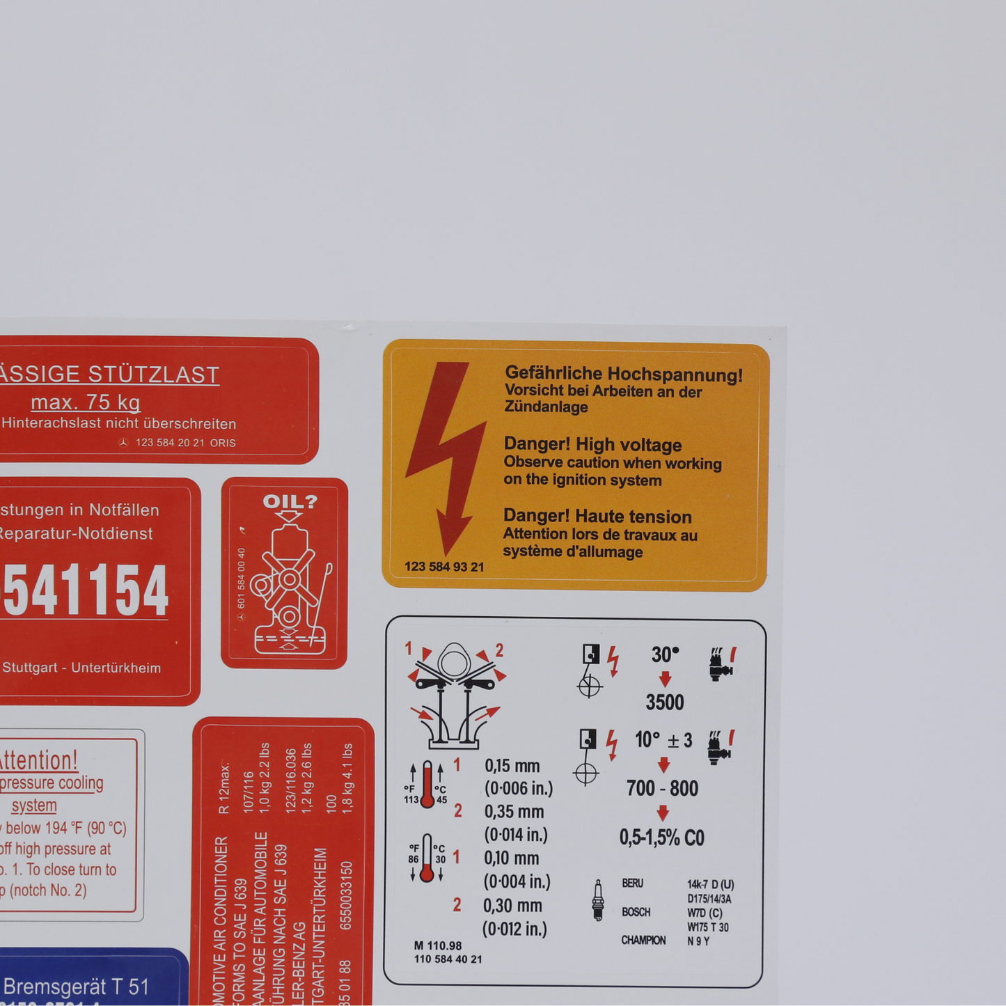 Stickers Decals Set Best Quality for Mercedes W123