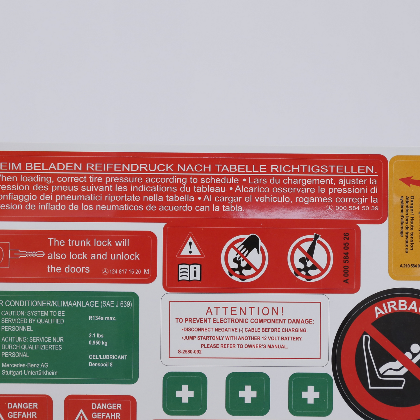 Stickers Decals Set Best Quality for Mercedes W140