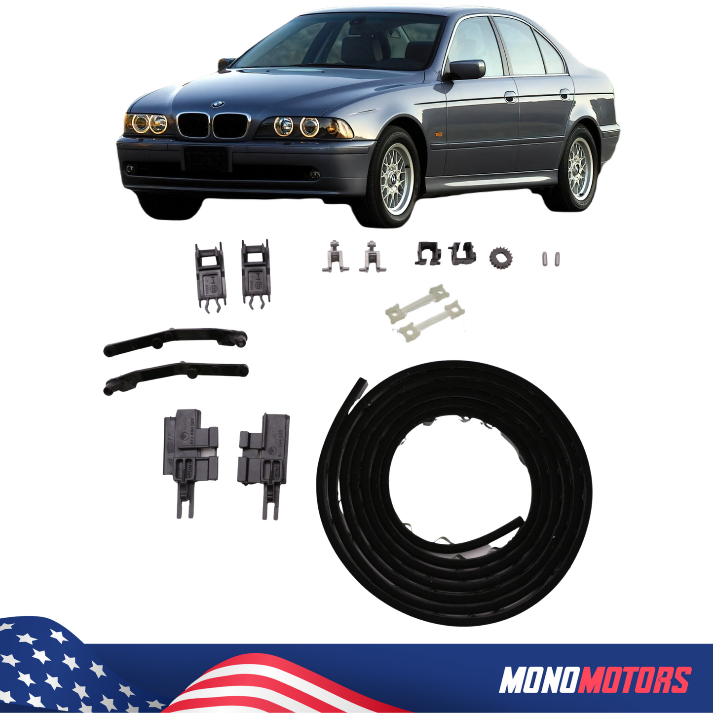 16 Pcs Sunroof Repair Kit with Seal Gasket for BMW E39