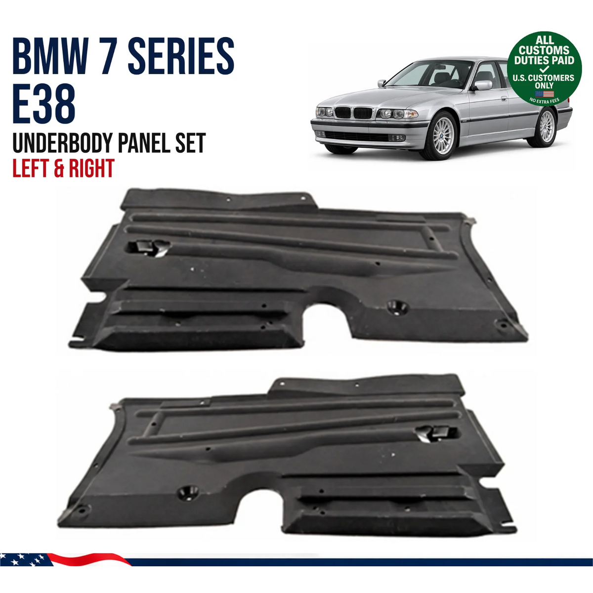 Underbody Panel Left Right for BMW 7 Series E38 OEM 51718172661 51718172662