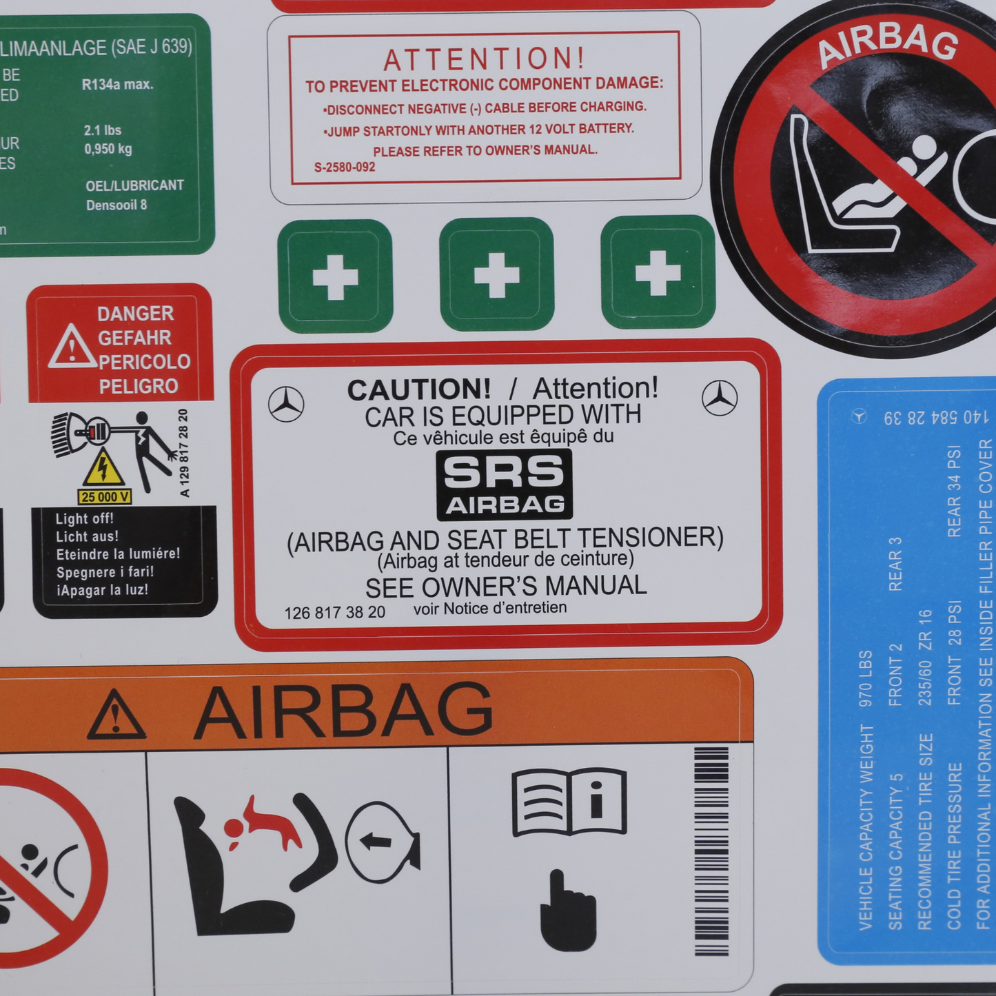 Stickers Decals Set Best Quality for Mercedes W140