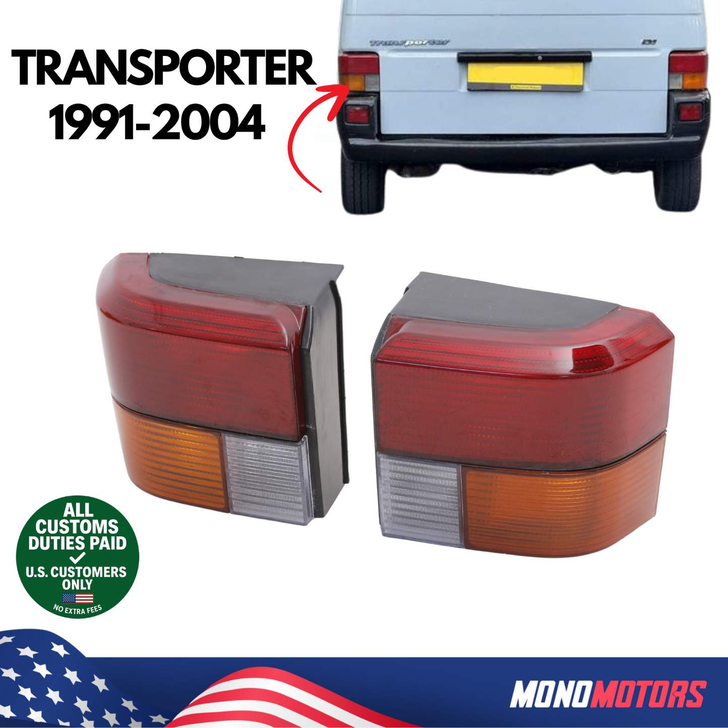 Tail Light Set Right Left for VW Transporter T4 1991-2004 701945096 701945095