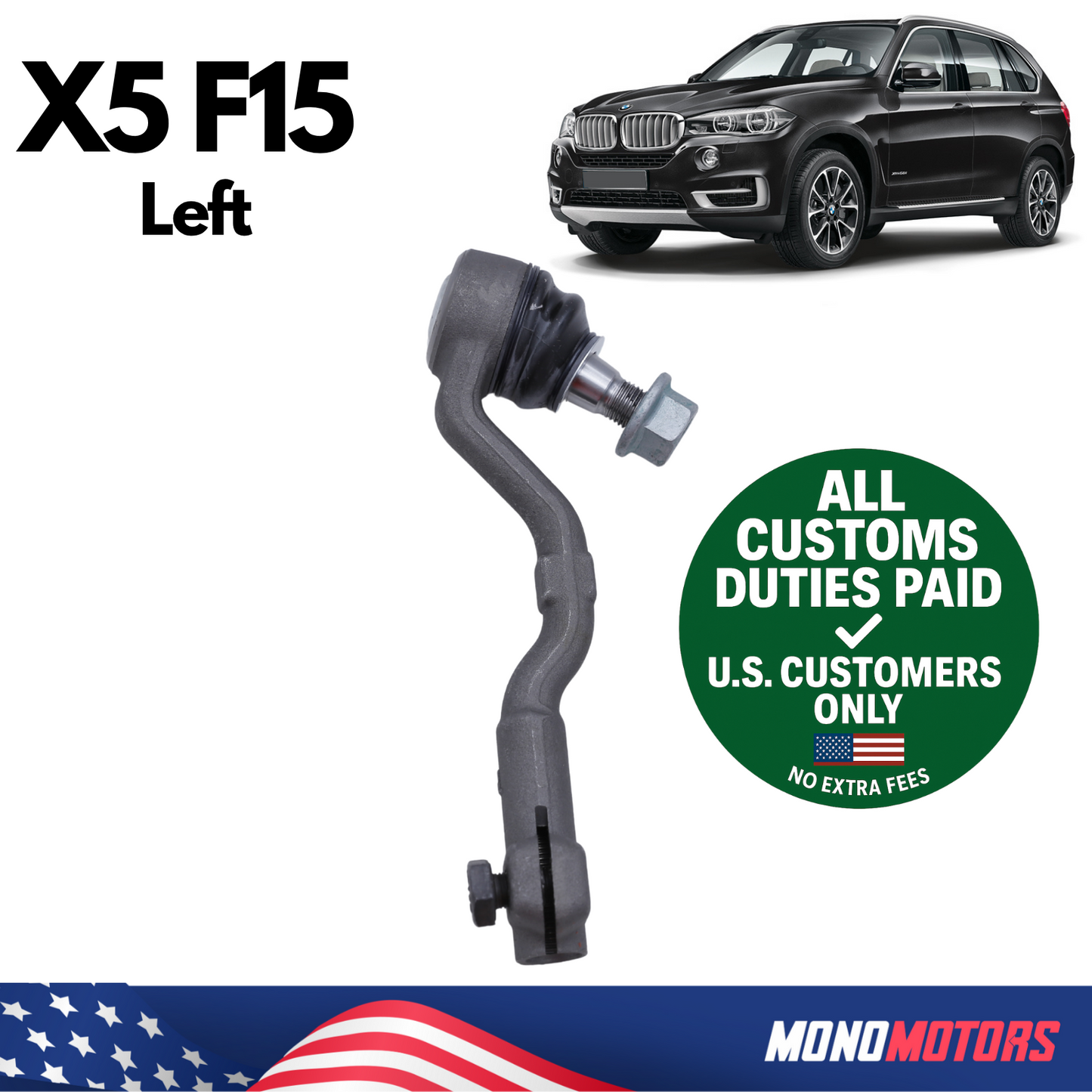 Left Tie Rod End for BMW X5 F15 2013-2018 OEM 32106858736