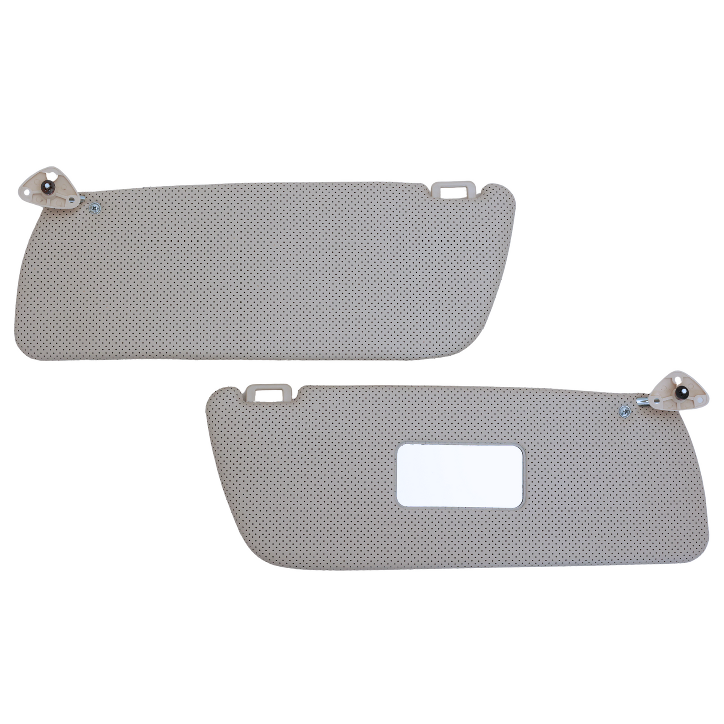 Sun Visor Set for Mercedes W115 Beige Perforated with Vanity Mirror_pair