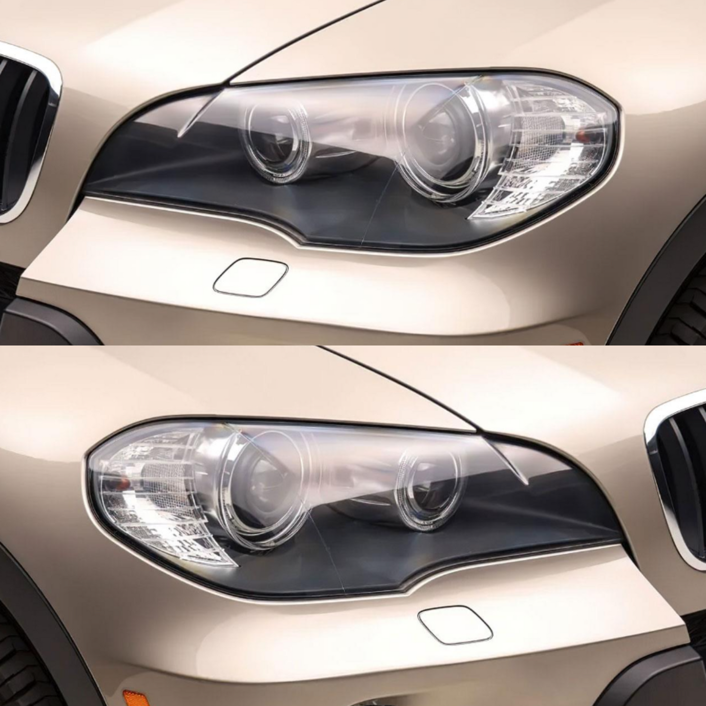 Pair Headlight Cover for BMW E70 X5 Lci 2010-13 Plastic Transparent Cover Clean
