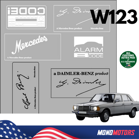 Windows Glass Decal Label Set Stickers Mercedes W123 W126 W110 W112 W114 W115