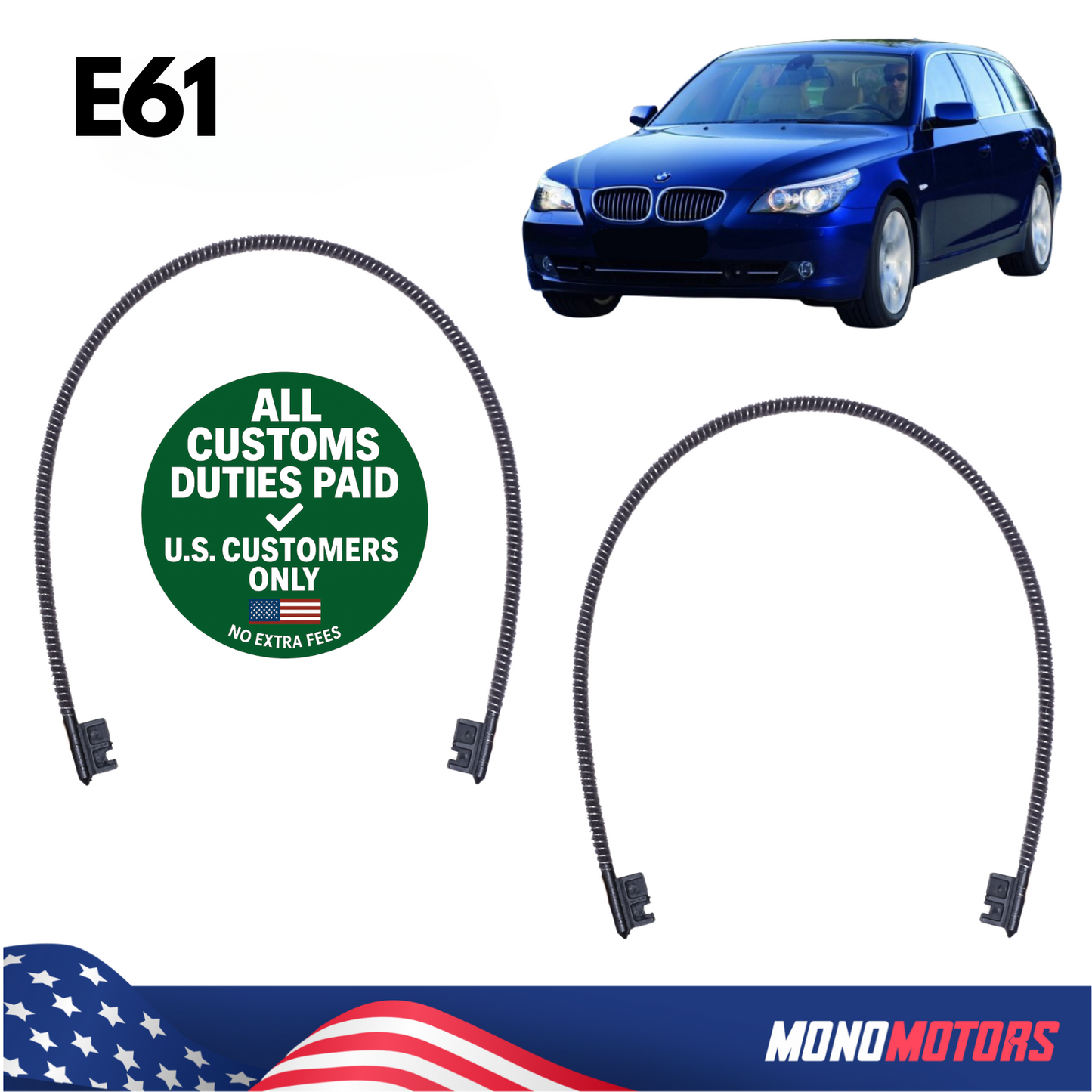 Rear Sunroof Sunshade Cable Repair Kit for BMW E61 2003–2010 54103454098