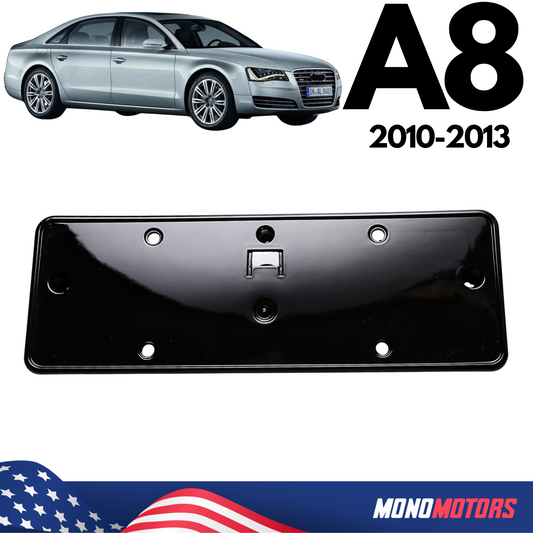 Audi A8 2010-2013 Front Bumper Number Plate Backing Piano Black 4H0807285AD