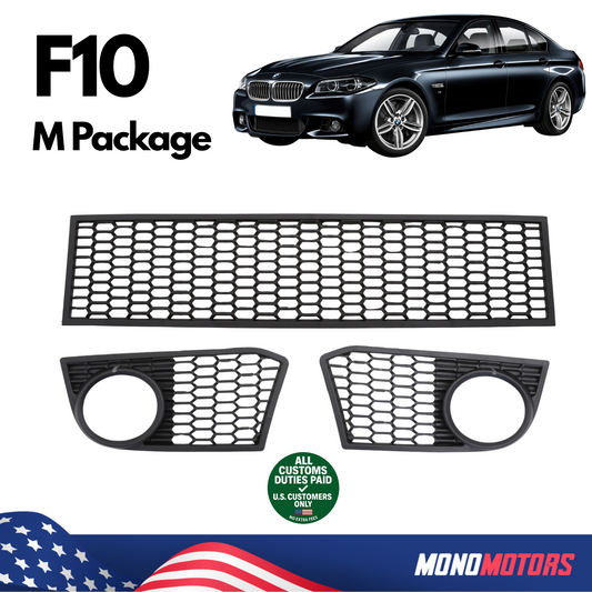 Front Bumper Grille Set for BMW M Package F10 2010-2013 51118047391/96197/96198