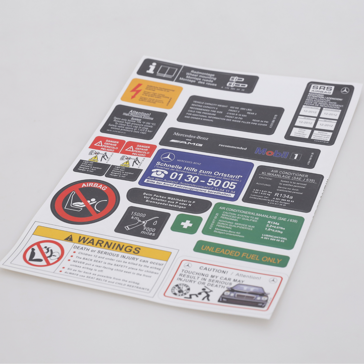 Stickers Decals Set Best Quality for Mercedes W210 E Class All Models