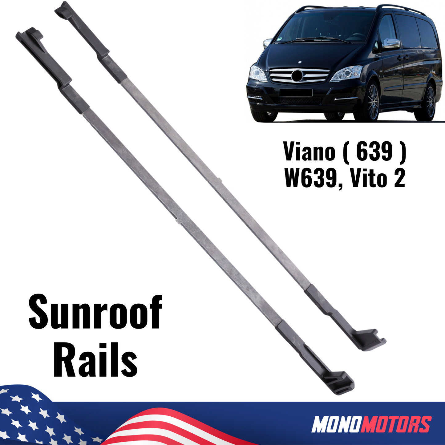 Sunroof Rail Set for Vito 2 W639 V Class Viano Roof Panoramic Glass 0007820000