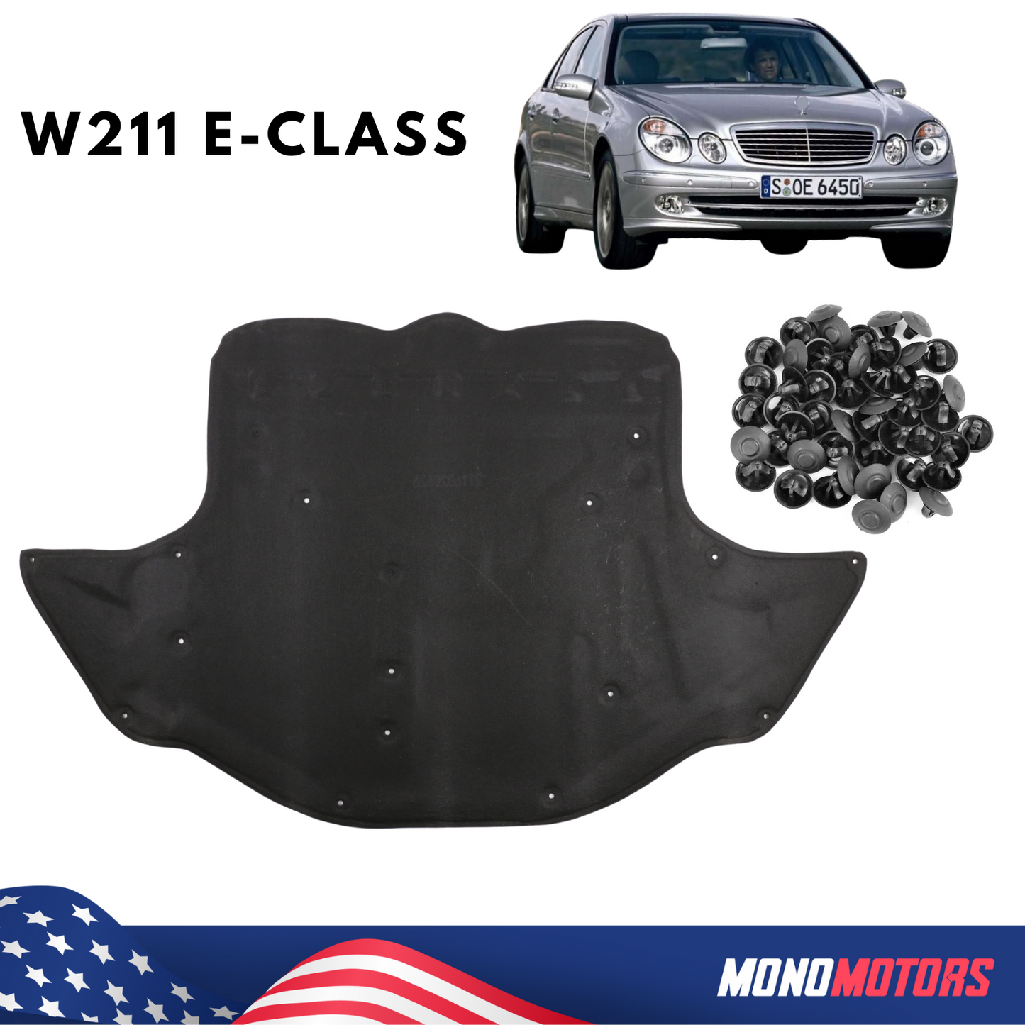 Hood Engine Pad for Mercedes W211 E-CLASS Sound Heat Insulation Pad Panel OEM