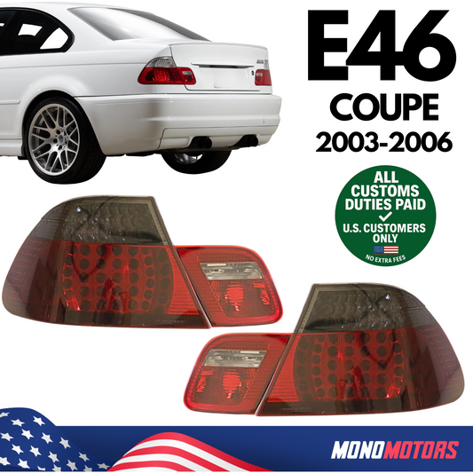 Red Smoke Full LED Tail Lights Pair for BMW E46 Coupe 2003-2006