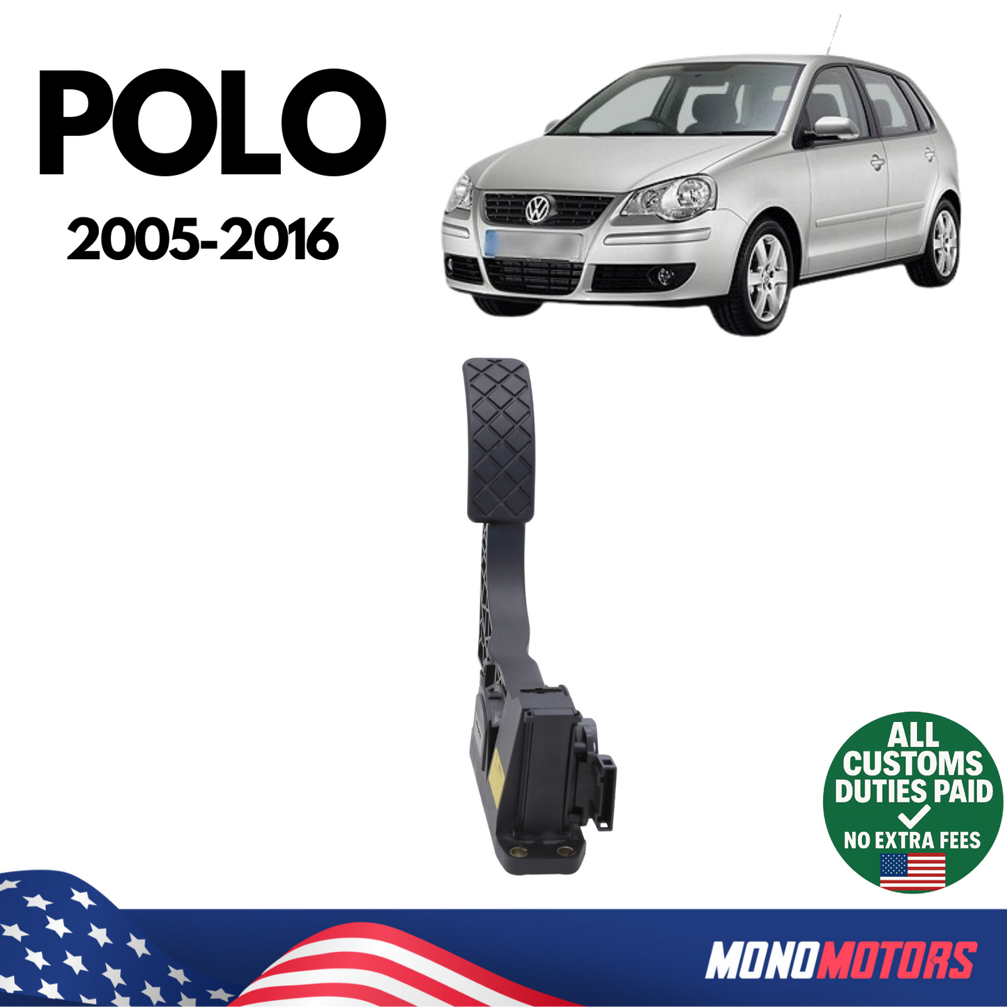 Accelerator Pedal for Volkswagen Polo 2005-2016 OEM 6Q1721503M