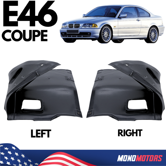 Fender Liner Splash Shields for BMW E46 Coupe Front L & R Wheel Arch Inner ABS