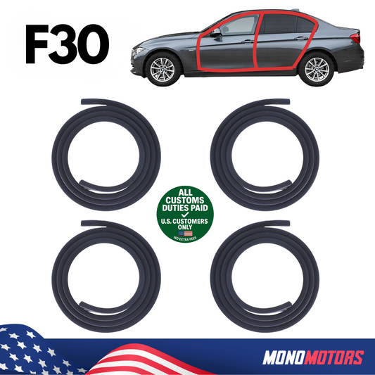 Rubber Door Seal Set Velvet for BMW F30 Sedan OEM 51728196290