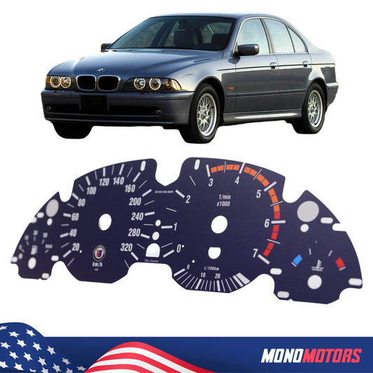 Blue Cluster Gauges for BMW E39 Speedometer Dial Alpina