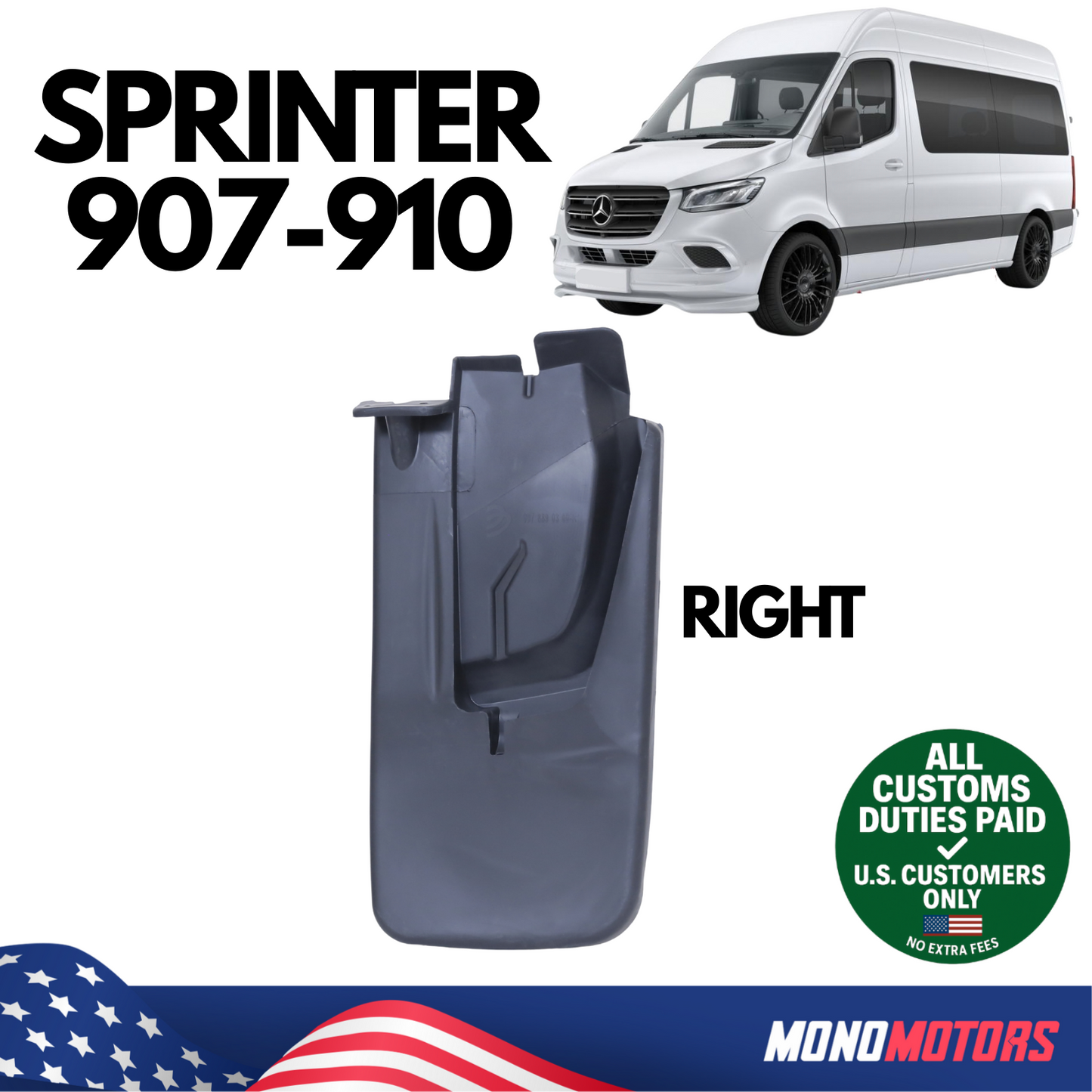 Rear Mudguard Splash Right for Mercedes Sprinter A9078890300