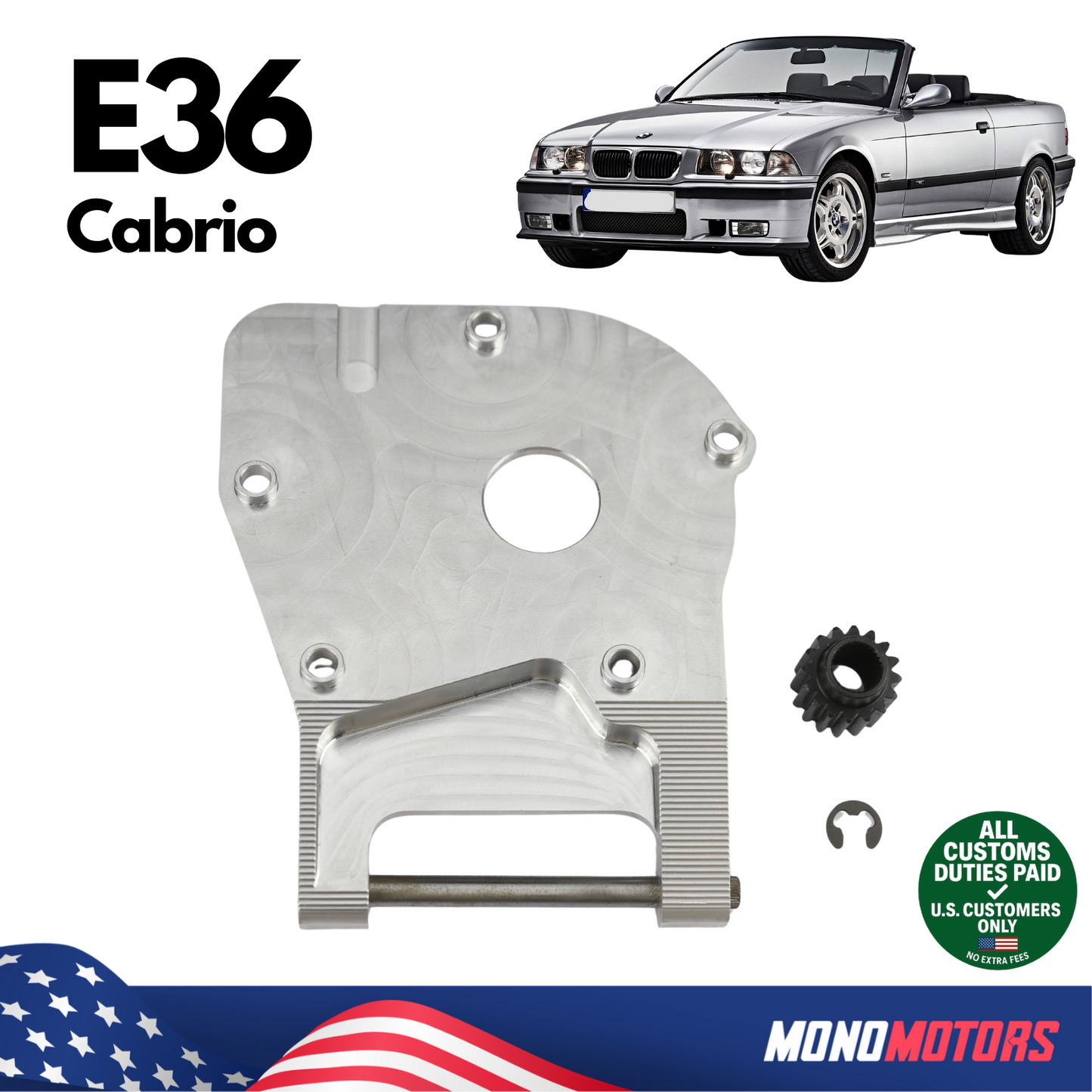 Convertible Roof Motor Cover Gear Kit for BMW E36 Cabrio 67618353577
