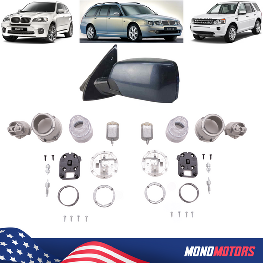 Folding Side Square Mirror Repair Kit Motor Full Set for BMW X5 E53 Freelander 1