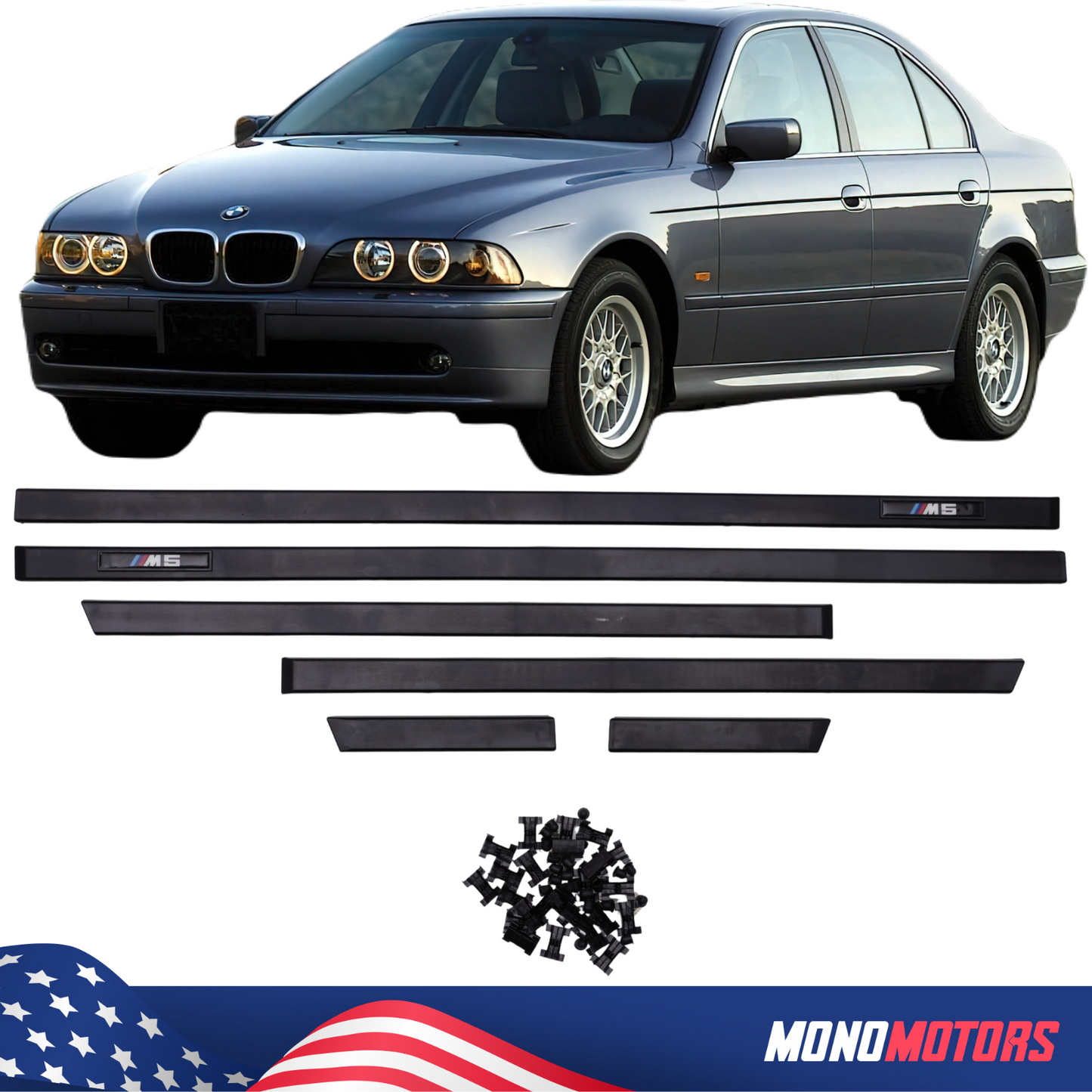 Body Side Moulding Trim for BMW E39 M5 Style 5 Series Sedan