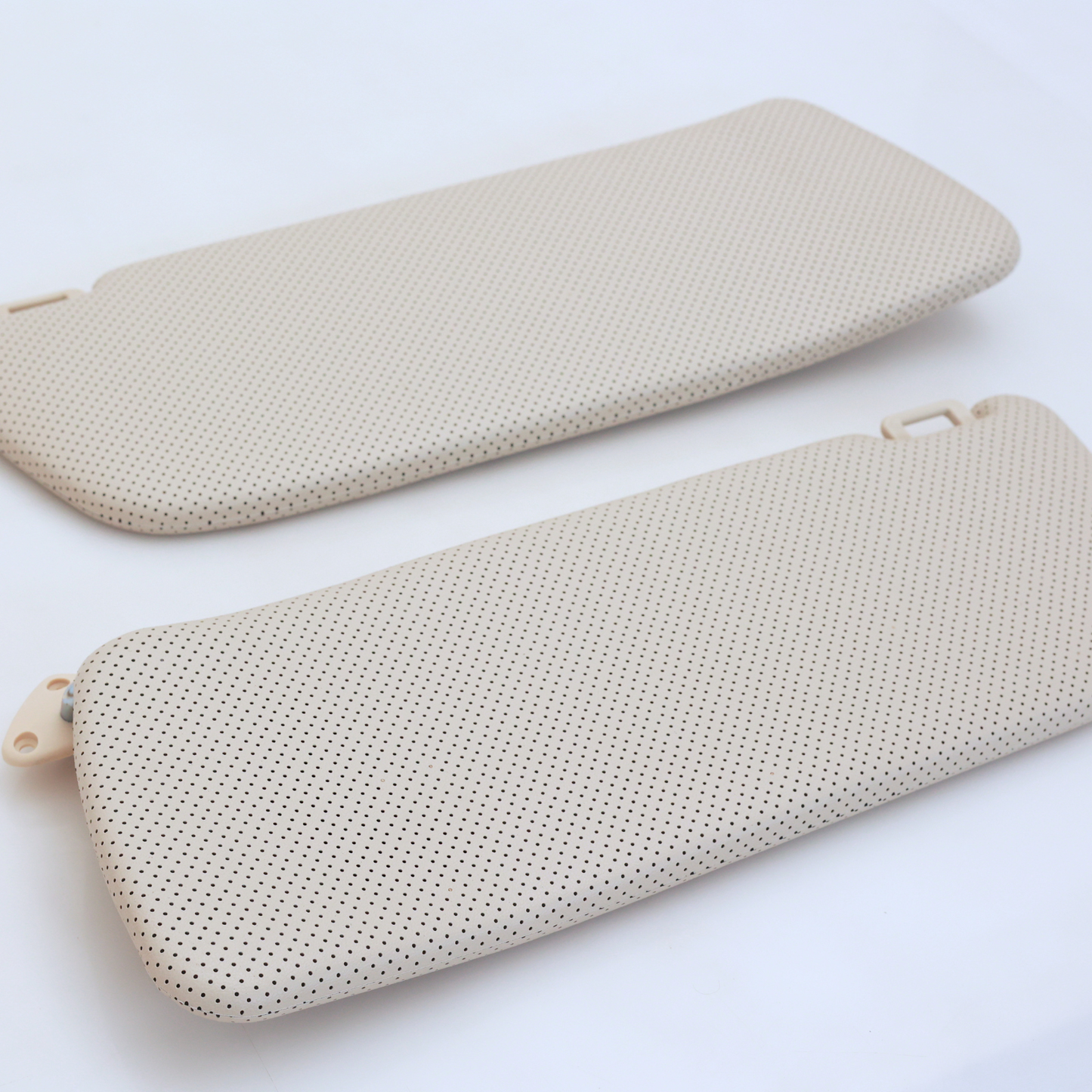 Sun Visor Set for Mercedes W115 Beige Perforated with Vanity Mirror_pair