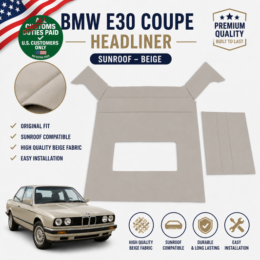 Headliner for BMW E30 Coupe Sunroof Beige Roof Lining Trim Kit