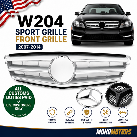 Sport Front Grille for Mercedes W204 C-CLASS 2007-2014 Chrome