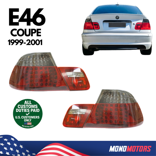 Red Smoke Full LED Tail Lights Pair for BMW E46 Coupe 1999-2001