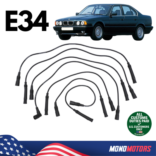 Ignition Spark Plug Wire Cable Set for BMW E34 M20 Engine OEM 12121720530