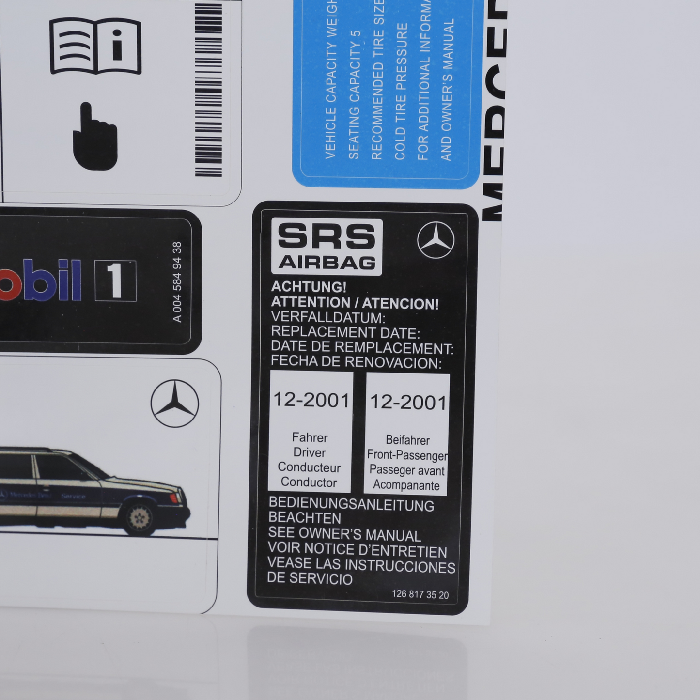 Stickers Decals Set Best Quality for Mercedes W140