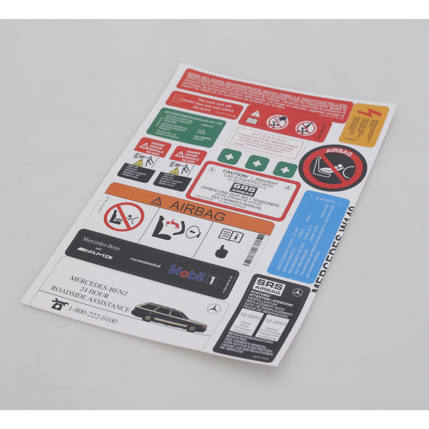 Stickers Decals Set Best Quality for Mercedes W140