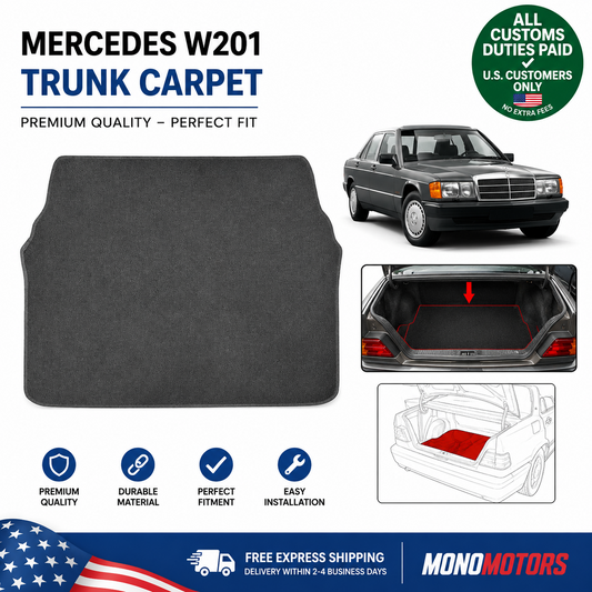 Trunk Carpet Mat Floor for Mercedes W201 E190 Sedan