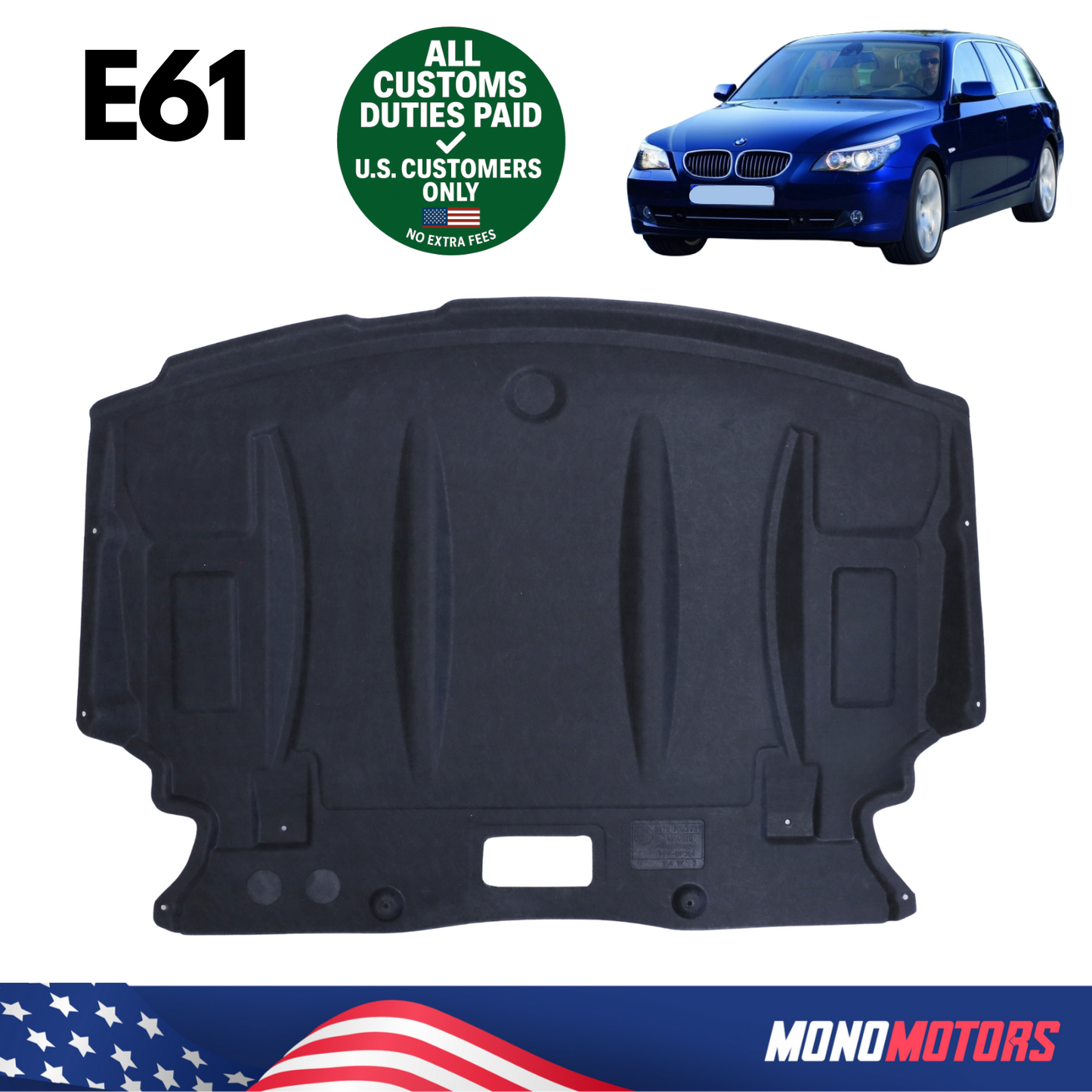 Engine Splash Shield Felt Undertray for BMW E61 2003-2010 OEM 51717033761