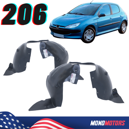 Fender Liner Splash Shields for Peugeot 206 1998-06 Front L & R Wheel Arch Inner