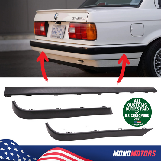 Rear Bumper Trim Molding Set for 1988-1992 BMW E30 Euro