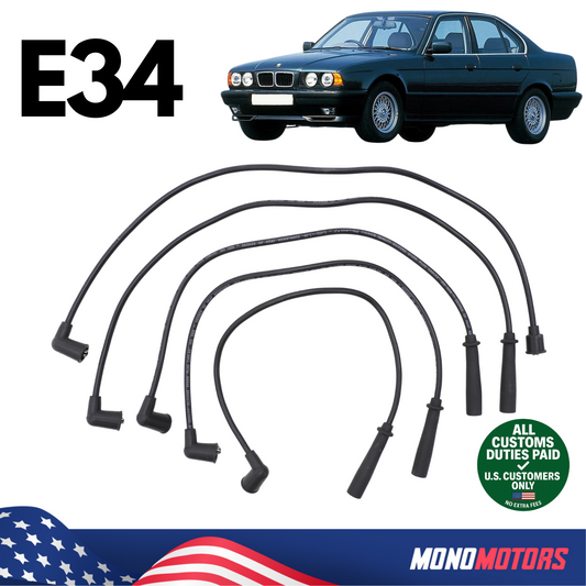 Ignition Spark Plug Wire Cable Set for BMW E34 M43 Engine OEM 12121247362