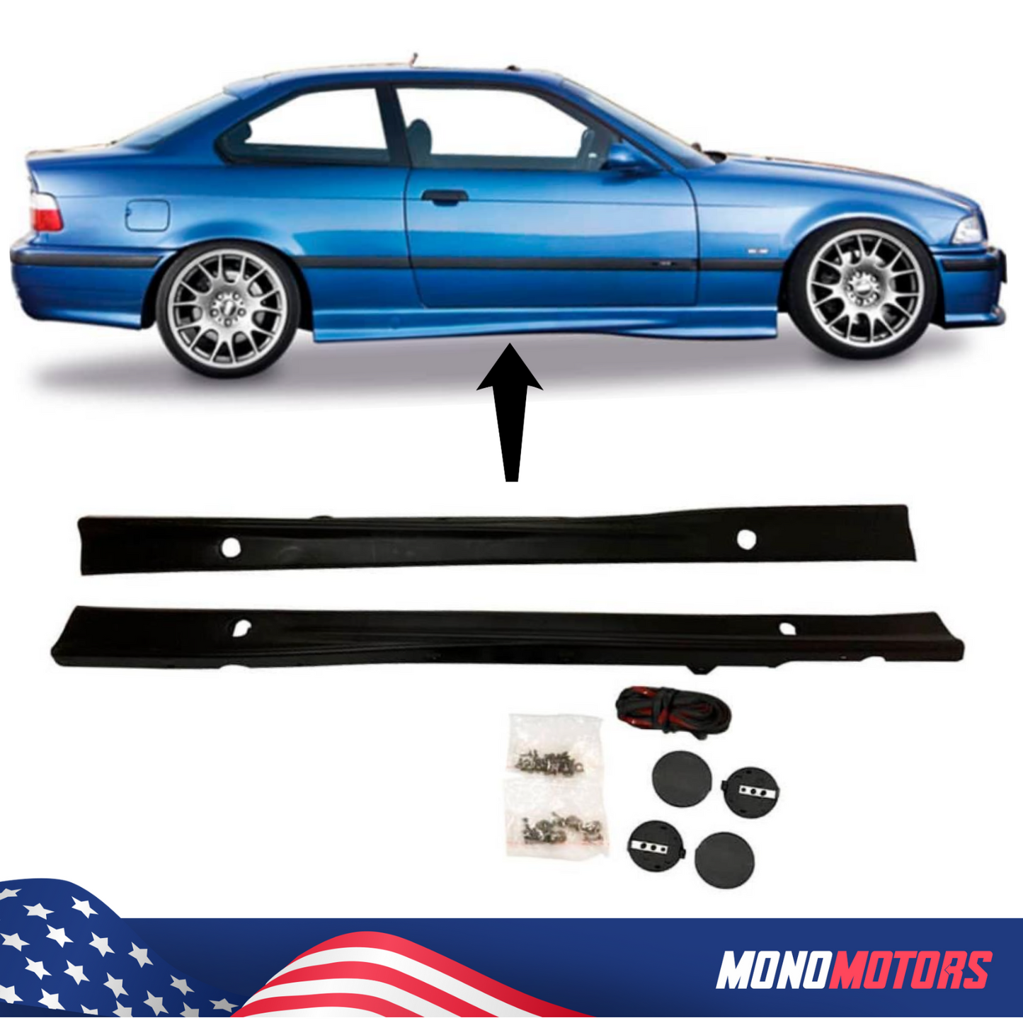 Twist Side Skirts for BMW E36 Coupe Sedan 3 Series M3