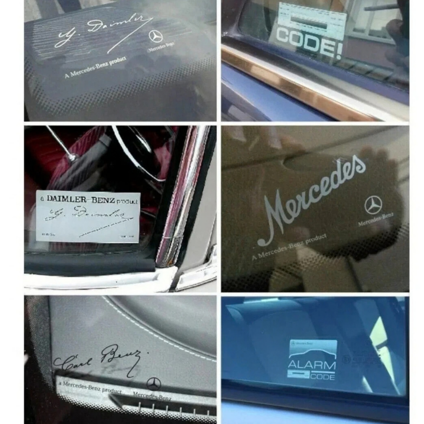 Windows Glass Decal Label Set Stickers Mercedes W123 W126 W110 W112 W114 W115