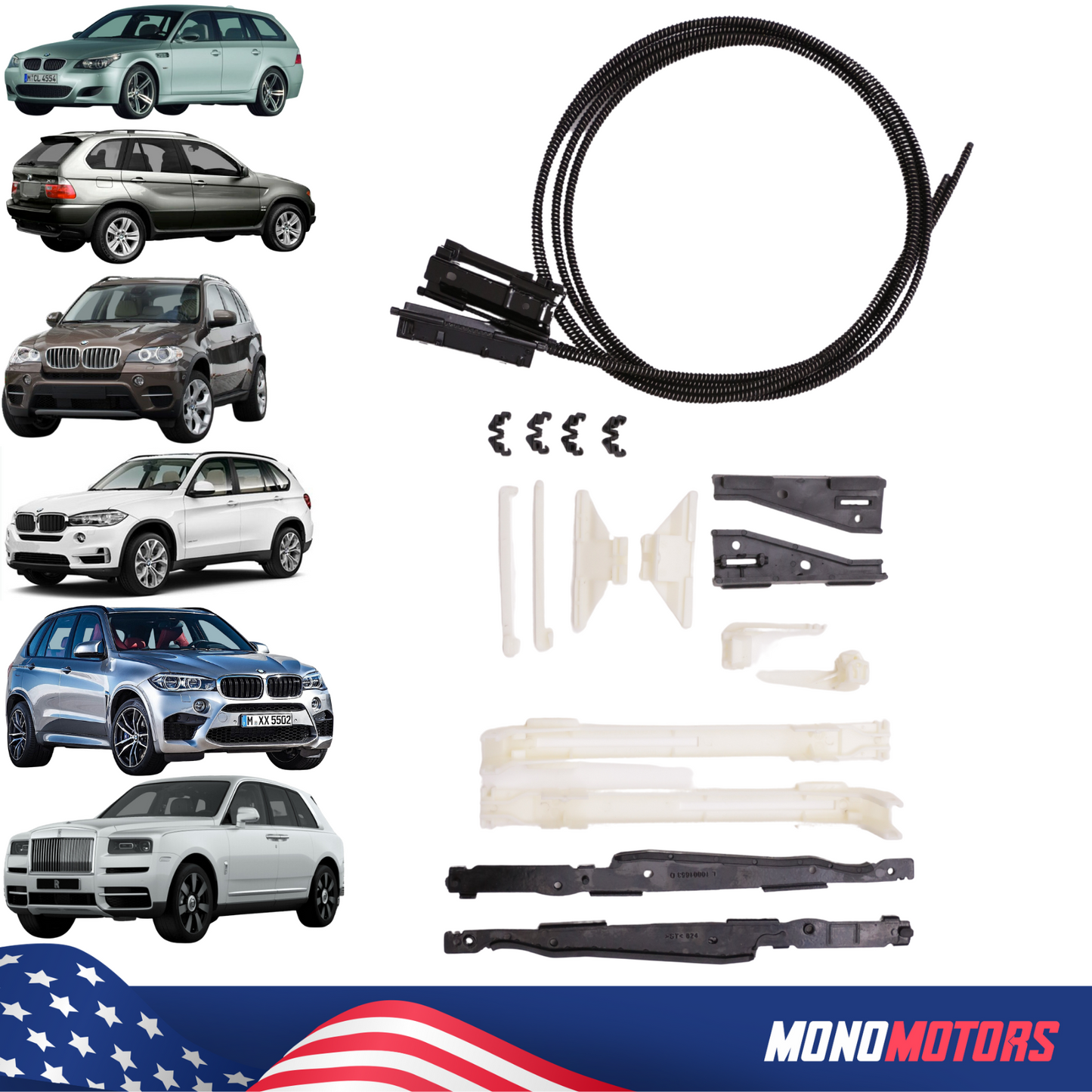 Panoramic Sunroof Repair Kit with Cable for BMW X3 X5 E61 E53 E70 F15 F85 Rr31