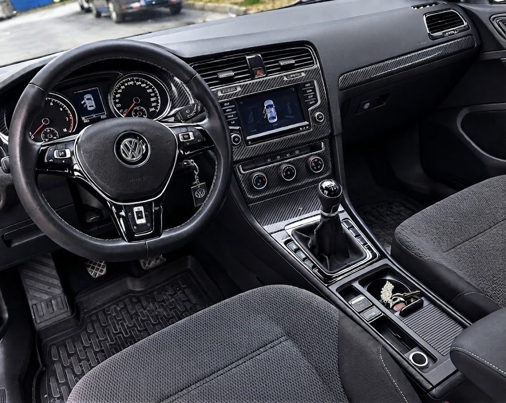 Carbon Fiber Look Trim Kit for Volkswagen Golf 7 MK7 2013+ Interior Dash
