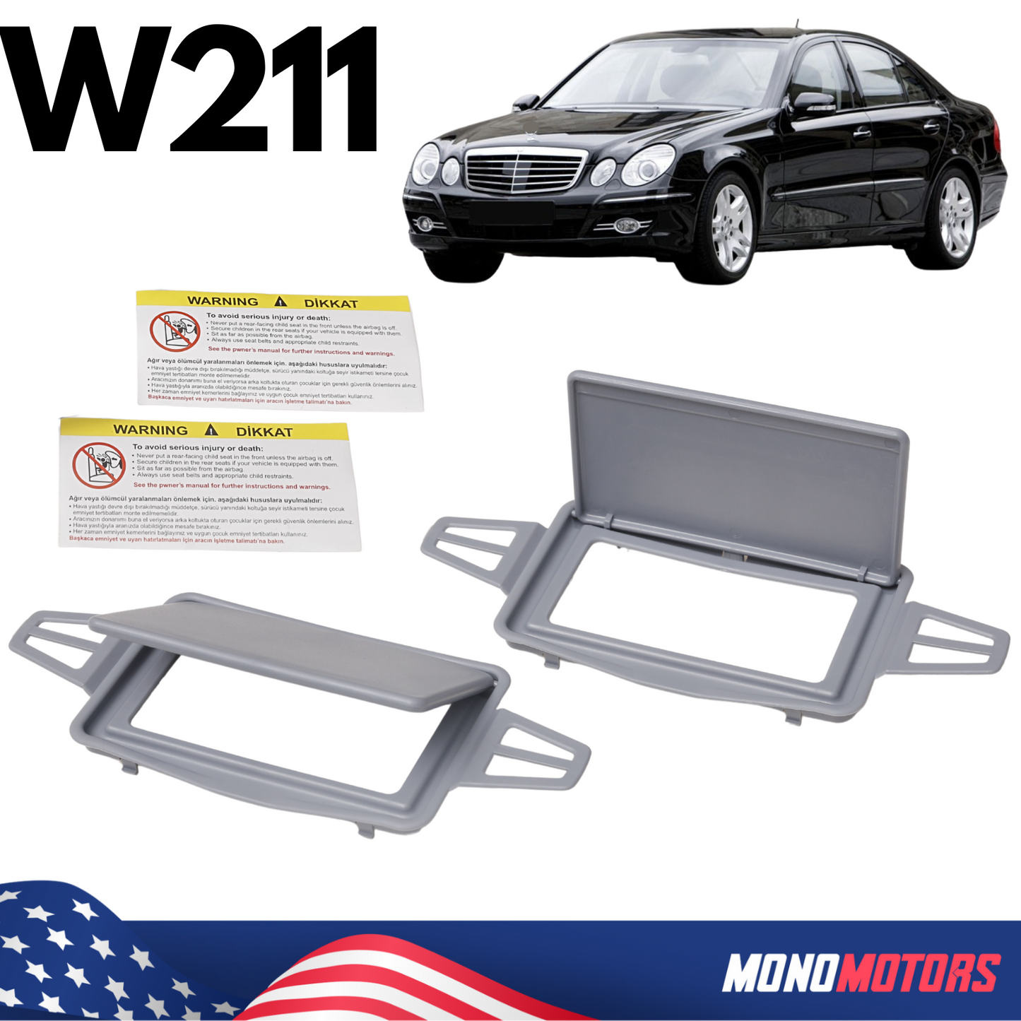 Pair Sun Visor Mirror Frame Cover for Mercedes-benz W211 E-CLASS